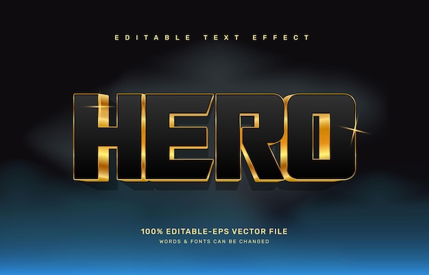 Hero editable text effect template