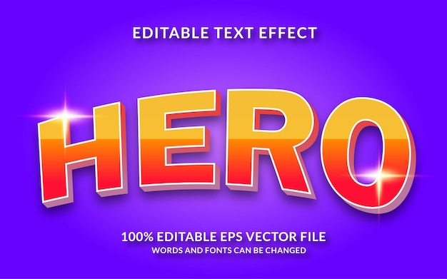 Hero editable text effect