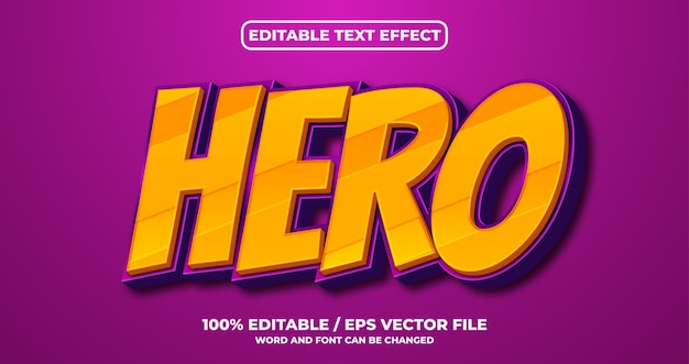 Hero editable text effect