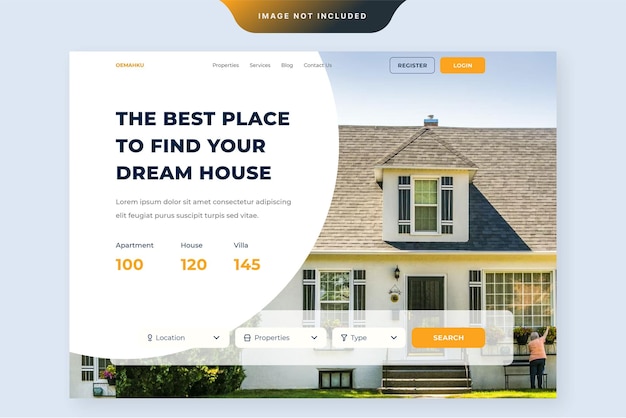 Hero finds dream house landing page template vector
