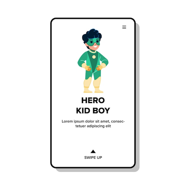 Hero kid boy vector