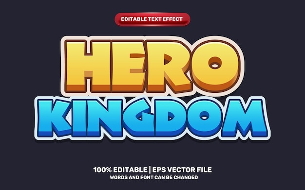 Hero Kingdom cartoon comic game 3D bewerkbaar teksteffect