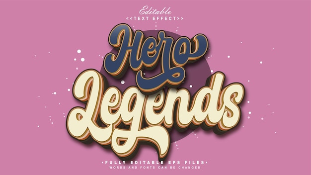 Vector hero legends text effect