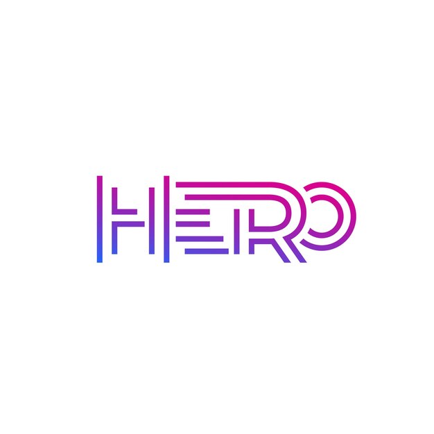 Vector hero logo design, line style