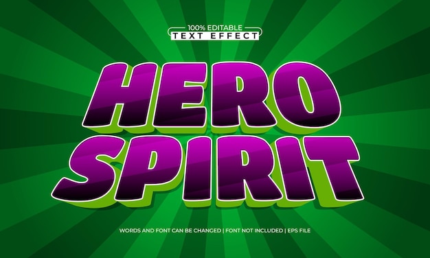 ヒーロー スピリット エディテーブル テキスト エフェクト