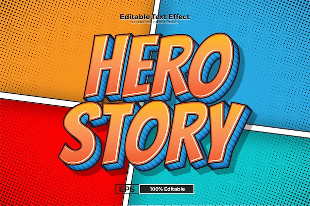 Effetto di testo modificabile di hero story in stile di tendenza moderno