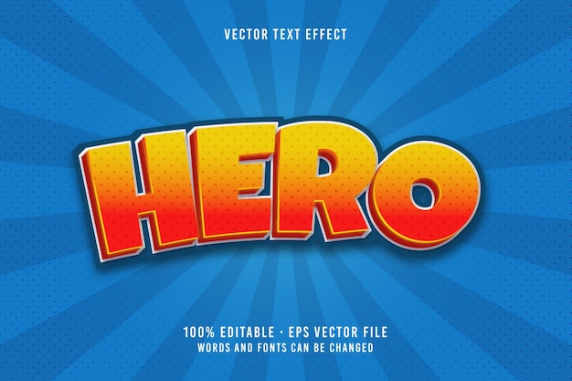 Hero text editable font effect