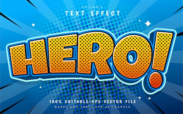 Hero text effect comic style