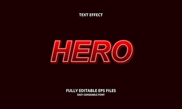 Hero text effect design template