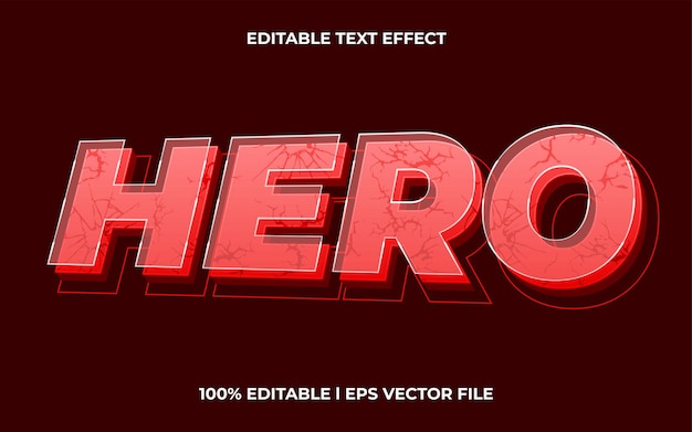 hero text effect editable modern lettering typography, trendy 3d text for games