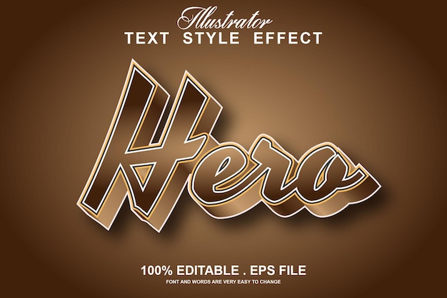 Vector hero text effect editable