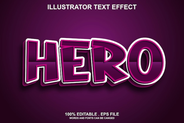 hero text effect editable