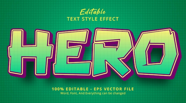 Hero text on fancy style effect, editable text effect