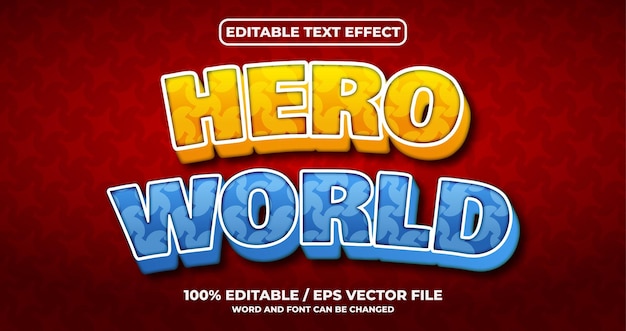 Hero world text effect style