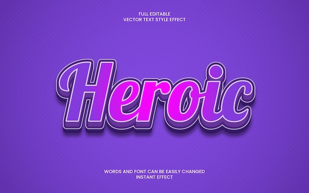 Herocl text effect in purple with a purple background