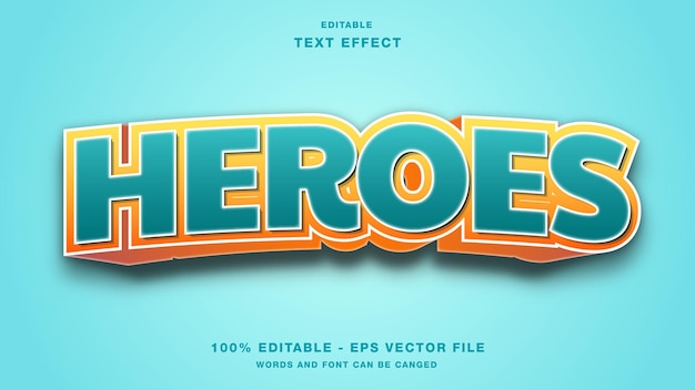 Heroes 3d bewerkbaar teksteffect