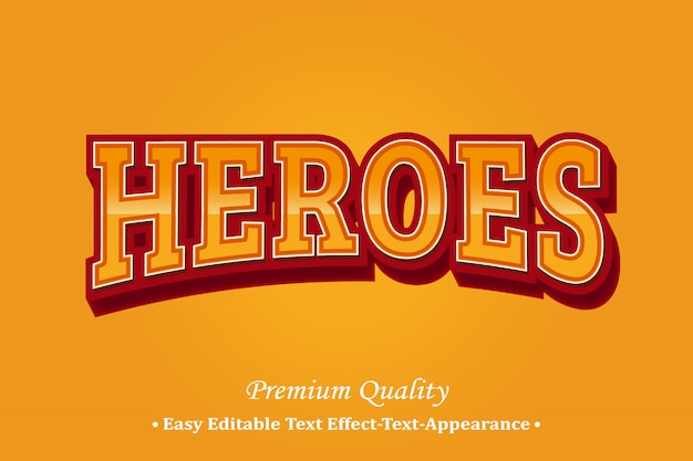 Vector heroes 3d font style effect