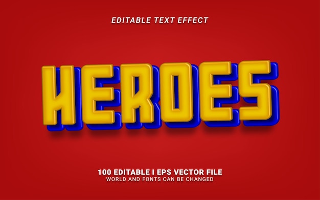 Vector heroes 3d style text effect