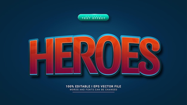 Vector heroes 3d-tekststijleffect