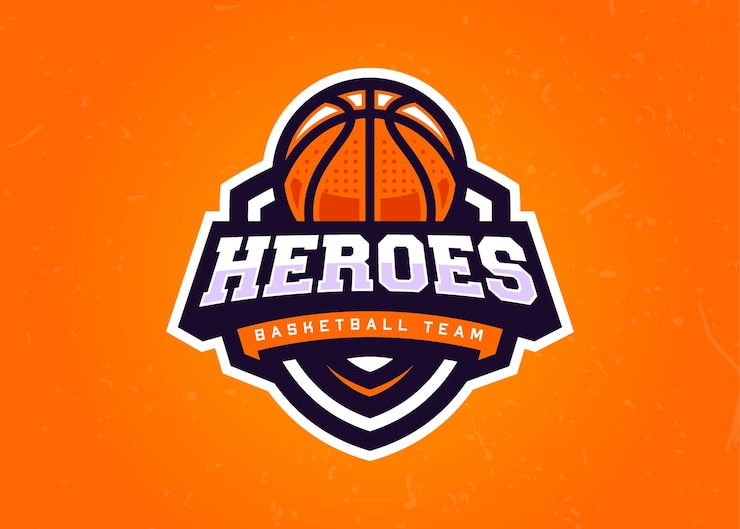 Vector heroes basketball sports logo template for sports team and tournament
