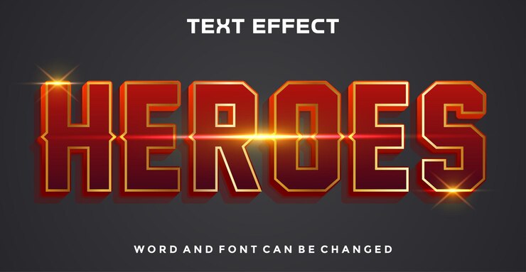 Heroes editable text effect