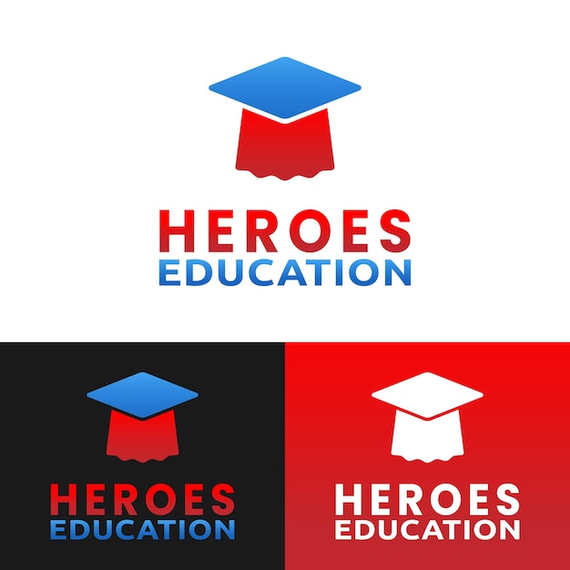 Heroes education logo design template