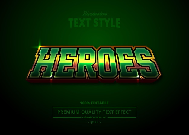 Heroes illustrator text effect