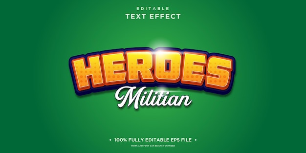 Редактируемый текстовый эффект в иллюстраторе HEROES Militian