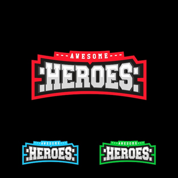 Heroes of Superhero-sporttekstlogo