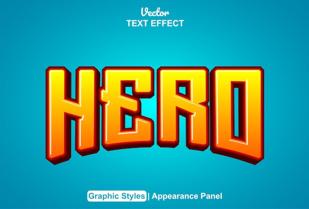 Heroes text effect with graphic style and editable