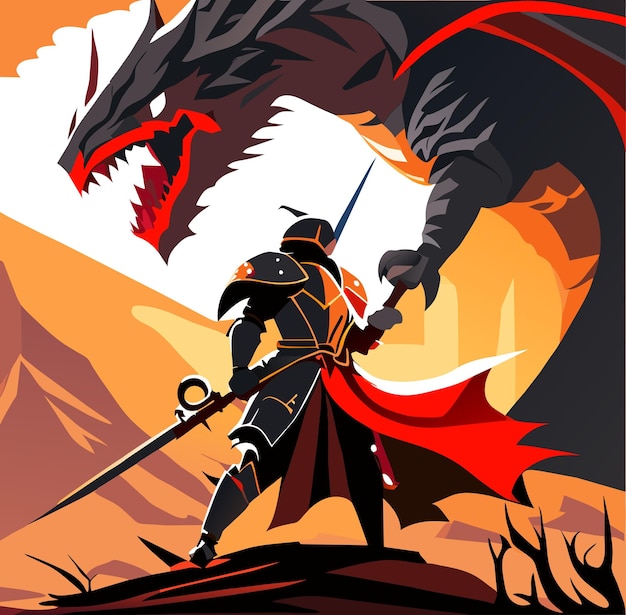 Heroic Knight vs Fearsome Dragon