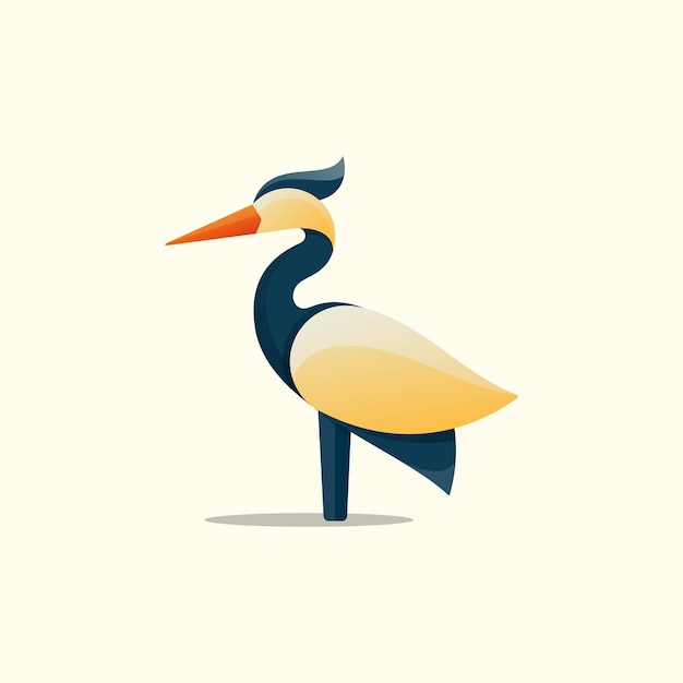 Heron logo astratto disegno vettoriale gradiente colore