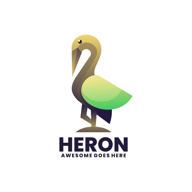 Градиент дизайна логотипа Heron красочный