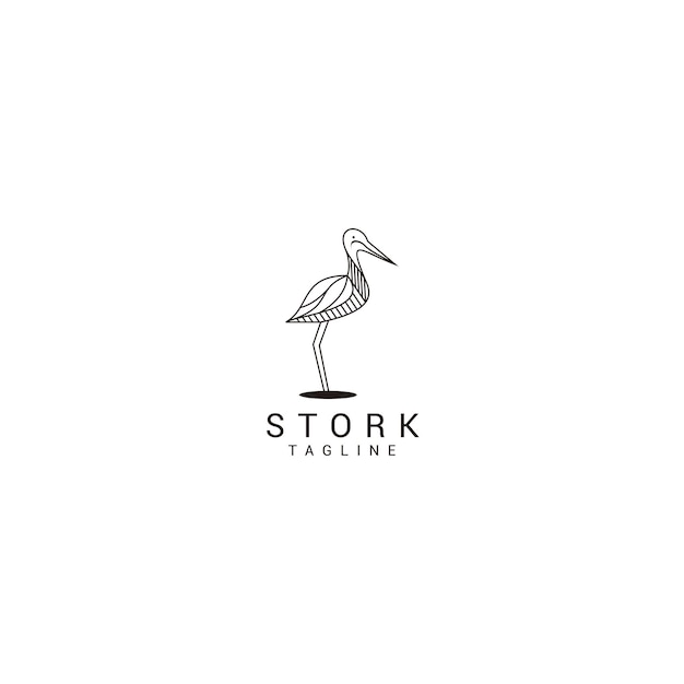 Heron logo design icon vector