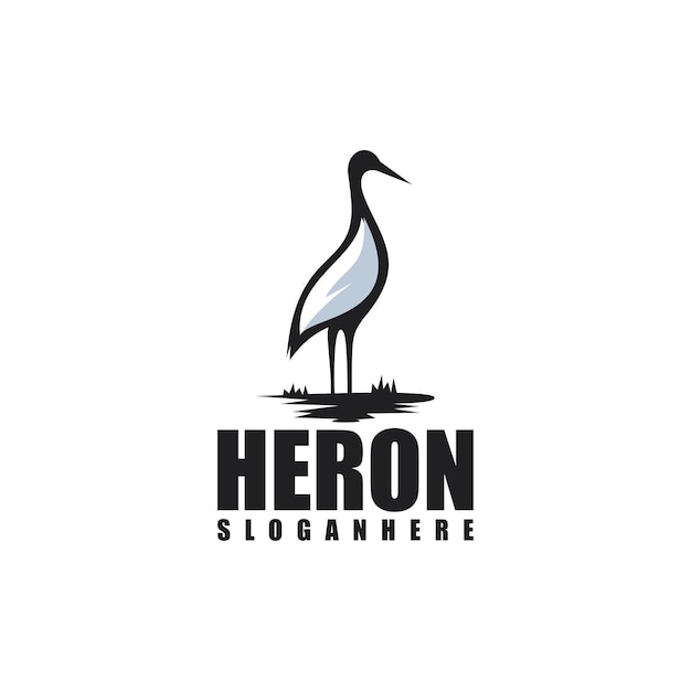 Vector heron logo illustration