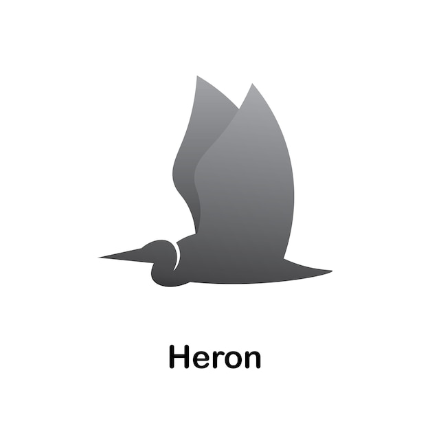 Heron logo with minimalistic design