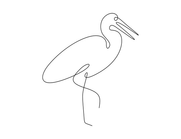 1つの連続線を描くベクトルイラストのヘロン