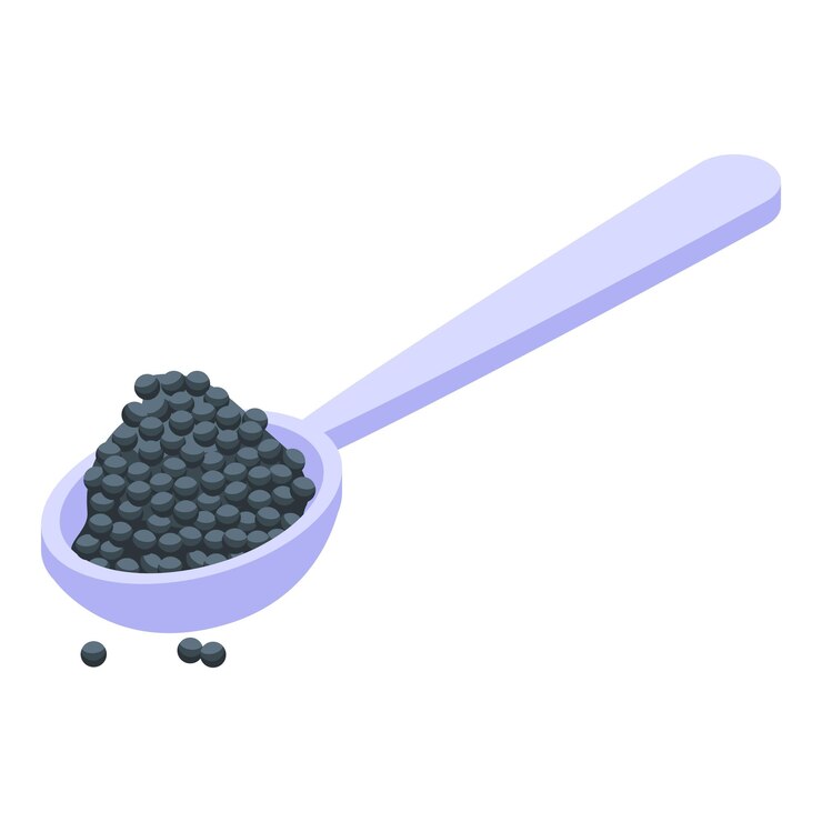 Vector herring caviar spoon icon isometric vector ocean fish water seafood