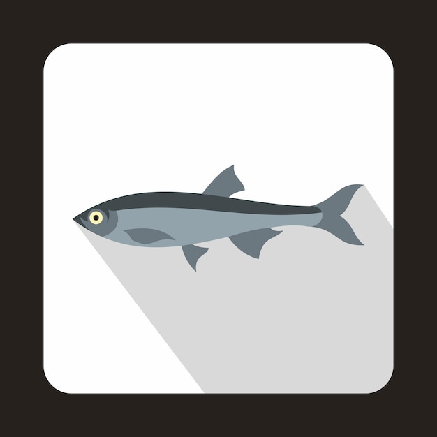 Herring fish icon in flat style on a white background