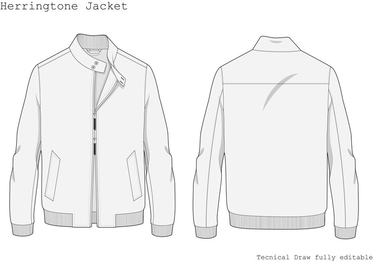 Premium Vector | Herringtone jacket technical hand draw