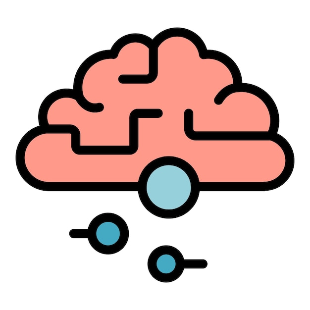 Hersenen aandacht pictogram overzicht vector cognitieve focus mentale concentratie kleur plat