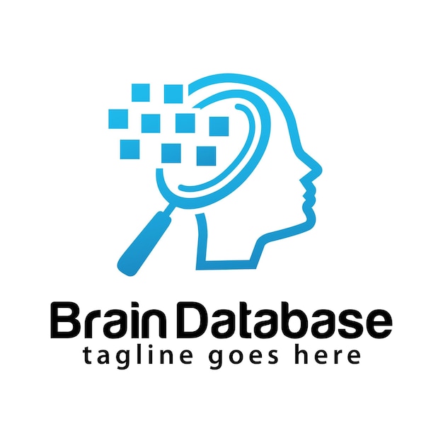 Hersenen database logo ontwerpsjabloon