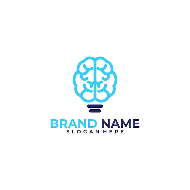 Hersenen idee logo vector ontwerpsjabloon