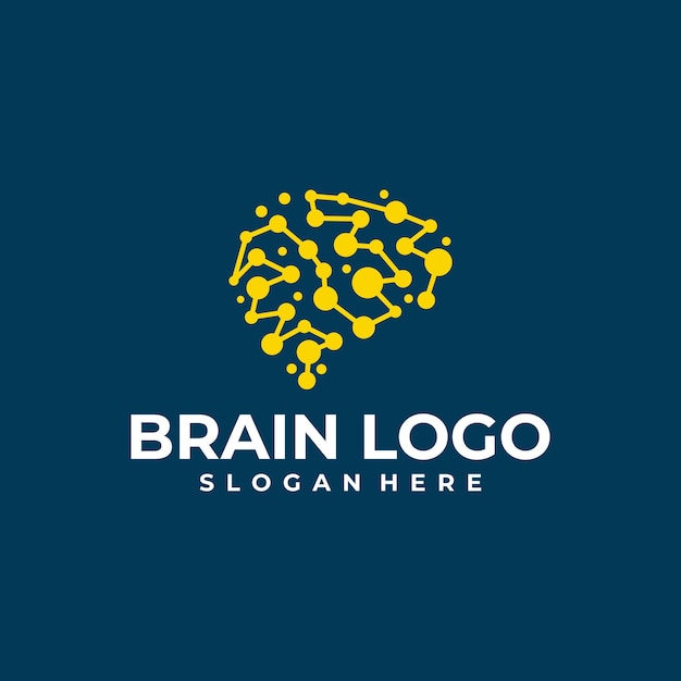 Hersenen logo vector ontwerpsjabloon