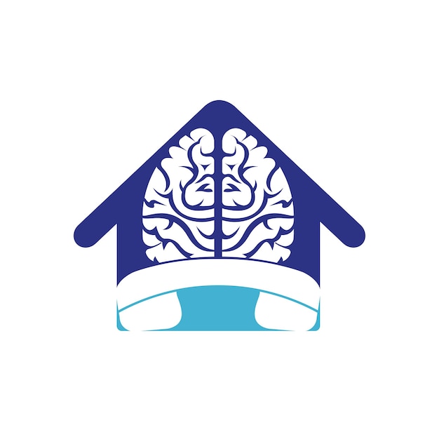 Hersenen oproep vector logo ontwerpsjabloon