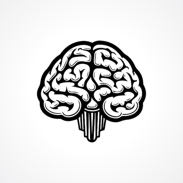 Hersenen silhouet vector hersenen logo ontwerp hersenen logo vector illustratie