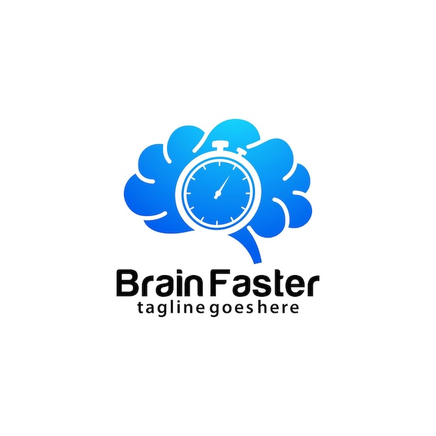 Hersenen sneller logo ontwerpsjabloon