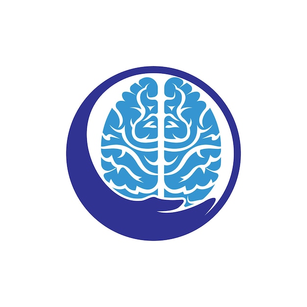 Hersenen zorg vector logo ontwerp
