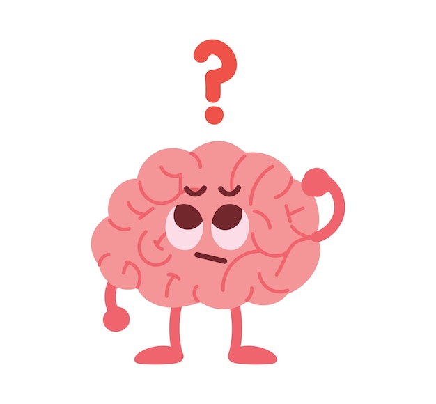 Hersenkarakter met een vraag
