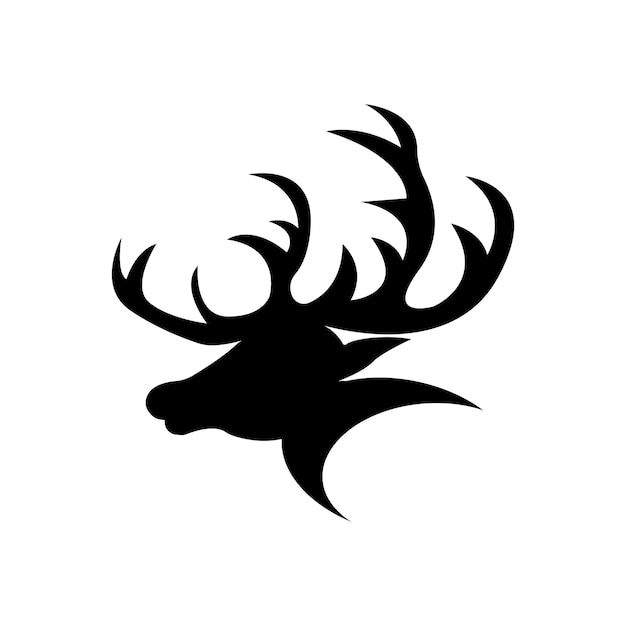 Herten en hoorns eenvoudige pictogram illustratie ontwerpsjabloon